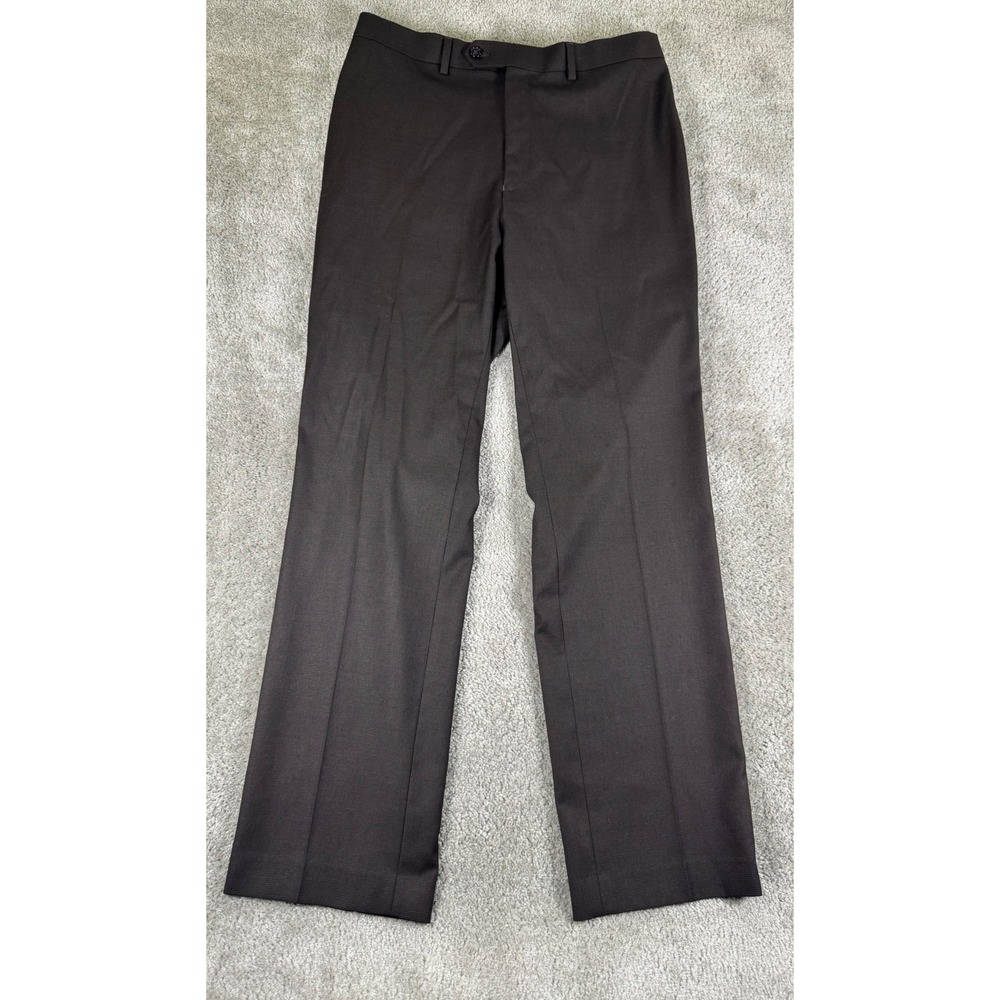 Ralph Ralph Lauren Mens Slim Fit Dress Pants Dark Brown 34W x 32L Flat Front